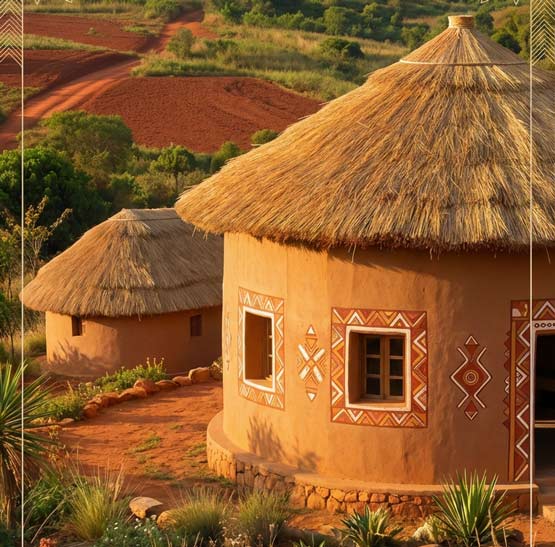 Maisons cylindriques en terre écoconstruction